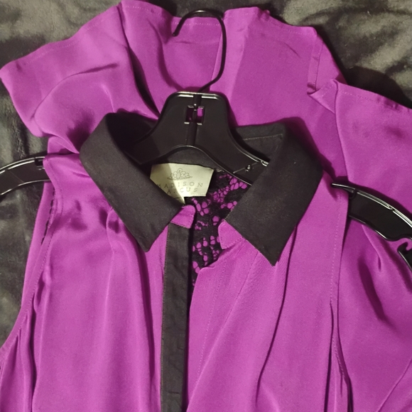 Madison Marcus Devise Silk & Lace Flowy Dress, Sz Small - Picture 10 of 11